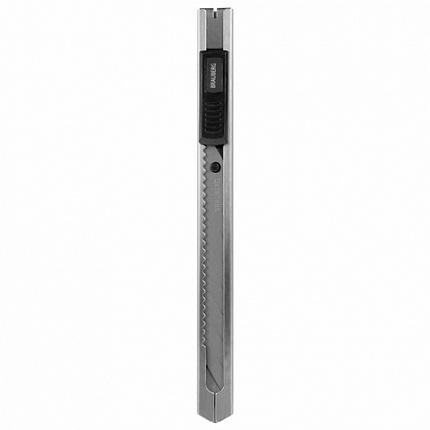 Нож канцелярский 9 мм BRAUBERG "Extra 30", металлический, лезвие 30°, автофиксатор, подвес, 237084