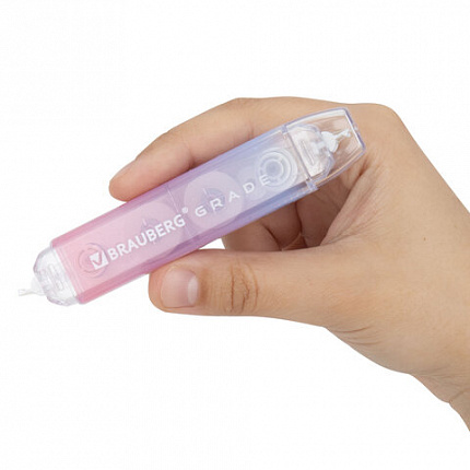 Корректирующая лента двусторонняя BRAUBERG "GRADE PASTEL", 5 мм x 10 м, КОМПЛЕКТ 3 штук, 273026