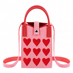 Сумочка-органайзер повседневная HEIKKI KNIT (ХЕЙКИ) кросс боди, вязаная, 17х12х5 см, "Hearts", 273795