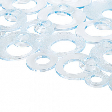 Коврик для ванны противоскользящий 69х35см, "Кольца", овальный, прозрачный, ПВХ, PRIMILA (ПРИМИЛА), 700372