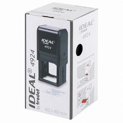 Оснастка для печатей, оттиск D=40 мм и штампов 40х40 мм, синий, TRODAT IDEAL 4924, корпус черный, крышка, подушка, 52899