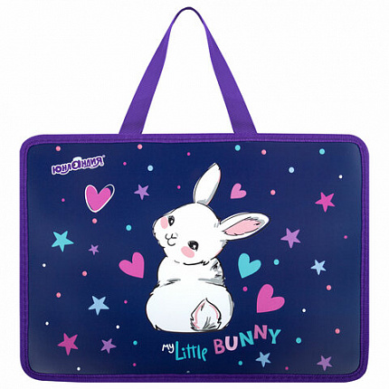 Папка на молнии с ручками ЮНЛАНДИЯ А4, 1 отделение, пластик, 80 мм, "Fluffy Tail", 272161