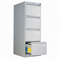 Шкаф картотечный ПРАКТИК "AFC-04", 1320х470х646 мм, 4 ящика, для 220 подвесных папок, формат папок Foolscap или A4 (БЕЗ ПАПОК)