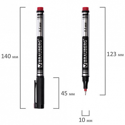 Маркеры перманентные BRAUBERG "Jet", НАБОР 4 ЦВЕТА, супертонкий металлический наконечник 0,5 мм, 150511