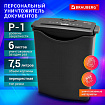 Уничтожитель (шредер) BRAUBERG S6-S, 1 уровень секретности, полоски 8 мм, 6 листов, корзина 7,5 литров, 531087