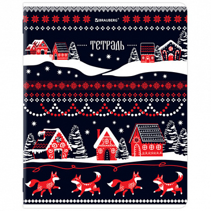 Тетрадь А5, 48 л., BRAUBERG, скоба, клетка, TWIN-лак, Орнамент из сказки (микс в спайке), 405650
