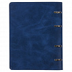 Тетрадь на кольцах А5 (180х220 мм), 120 листов, под кожу, клетка, BRAUBERG "Main", синий, 402005