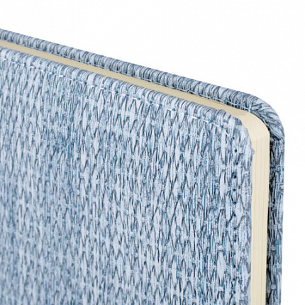 Еженедельник датированный 2026 МАЛЫЙ ФОРМАТ 95х155 мм, А6, BRAUBERG "Augustus", под кожу, голубой, 117185