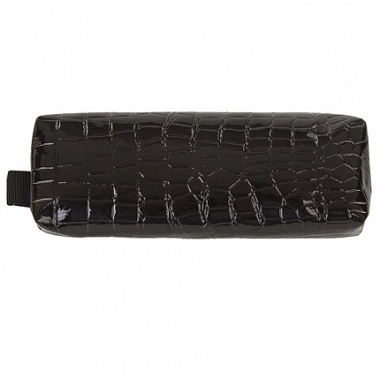 Пенал-косметичка BRAUBERG "Ultra black", "крокодиловая кожа", 20х6х4 см, 223909