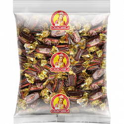 Конфеты глазированные СЛАВЯНКА "Сласть", шоколадная нуга с карамелью, 1000 г, 20523