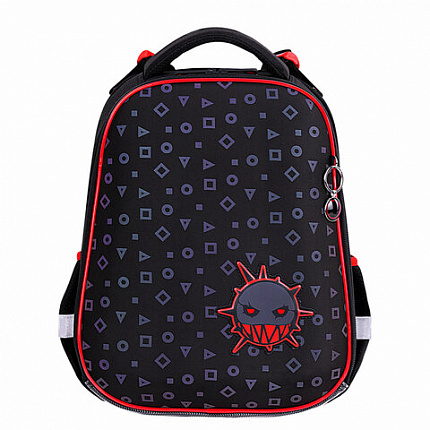 Ранец BRAUBERG LUMINOUS, 2 отделения, с брелком, "Danger", СВЕТЯЩИЙСЯ РИСУНОК, 38х29х16 см, 272069