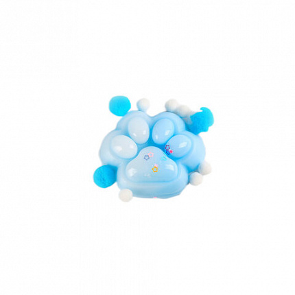 Игрушка-антистресс "ЦВЕТНАЯ КОШАЧЬЯ ЛАПКА С ПОМПОНАМИ", 7х6 см, ассорти 4 вида, дисплей, JOLLY JOT (ДЖОЛЛИ ДЖОТ), 665770