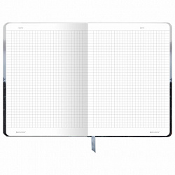 Блокнот с резинкой в клетку 96 л., А5 145х203 мм, твердая обложка, BRAUBERG, "Туман", 116315