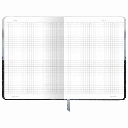 Блокнот с резинкой в клетку 96 л., А5 145х203 мм, твердая обложка, BRAUBERG, "Туман", 116315