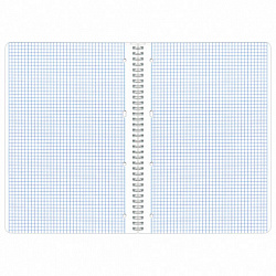 Тетрадь А4, 96 л., BRAUBERG, гребень, клетка, матовая ламинация, "Marble", 404063