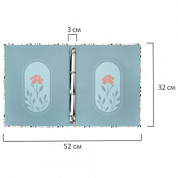 Папка-портфолио универсальная, 4 кольца, 20 файлов, 7БЦ матовая, BRAUBERG "Flowers", 117556