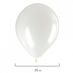 Шары воздушные ЗОЛОТАЯ СКАЗКА, 10" (25 см), КОМПЛЕКТ 50 штук, белые, пакет, 105000