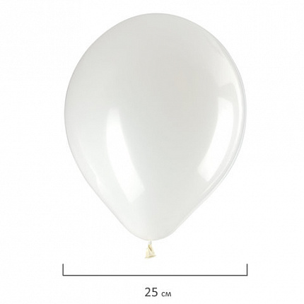 Шары воздушные ЗОЛОТАЯ СКАЗКА, 10" (25 см), КОМПЛЕКТ 50 штук, белые, пакет, 105000