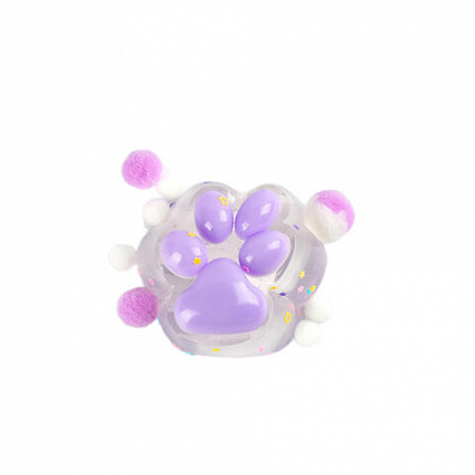 Игрушка-антистресс "КОШАЧЬЯ ЛАПКА С ПОМПОНАМИ", 7х6 см, ассорти 4 цвета, дисплей, JOLLY JOT (ДЖОЛЛИ ДЖОТ), 665774