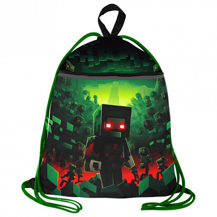 Мешок для обуви BRAUBERG, с петлей, светоотр.полоса, 2 отделения, 46х36 см, Night warrior, 272396