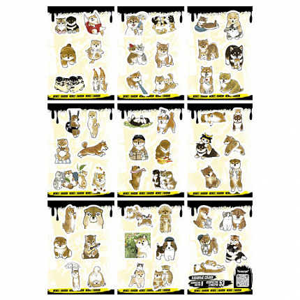 Наклейки виниловые, 49-53 шт., 9 листов, А6, "ЗАБАВНЫЕ ДИЗАЙНЫ", АССОРТИ, NALEPKING