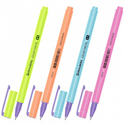 Ручка гелевая BRAUBERG "COLOR PASTEL", СИНЯЯ, корпус ассорти, узел 0,5, линия 0,35 мм, 144121