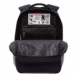 Рюкзак GRIZZLY школьный, анатомическая спинка, 2 отделения, для мальчиков, "BE STRONG", 39х26х19 см, RB-556-1/1