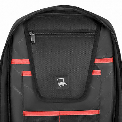 Рюкзак HEIKKI HIGH TECH (ХЕЙКИ) с отделением для ноутбука, USB-порт, черный, 46x30x10 см, 272588