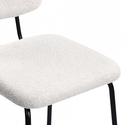 Стулья BRABIX "Ideal CF-080", КОМПЛЕКТ 4 шт., черный каркас, букле белый, 533254