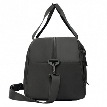 Сумка спортивная HEIKKI MOVE PLUS (ХЕЙКИ) с отд. для обуви, черная с серыми вставк,26х51х27 см, 272627