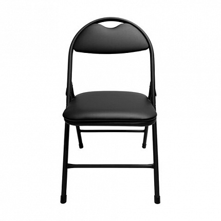 Стул складной для дома и офиса РС94, черный каркас, экокожа черный