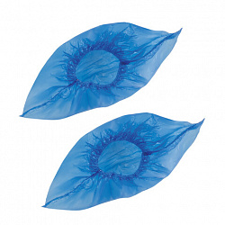 Бахилы КОМПЛЕКТ 100 штук (50 пар), ОСОБО ПРОЧНЫЕ, размер 40х15 см, 55 мкм, 6 г, ПНД, LAIMA, 104980