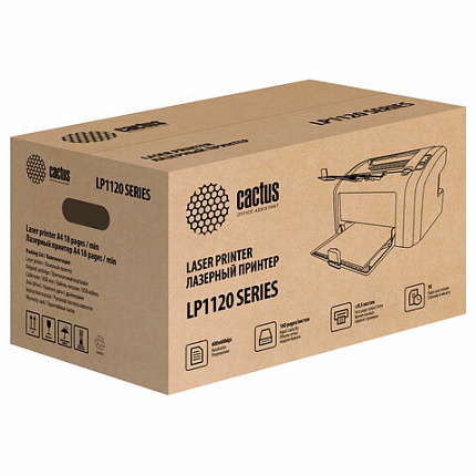 Принтер лазерный CACTUS CS-LP1120B А4, 18 стр./мин., 8000 стр./мес., в комплекте картридж + кабель USB