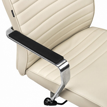 Кресло BRABIX PREMIUM "Solo EX-730", алюминий, хром, экокожа, бежевое, 532937