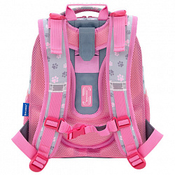 Ранец BRAUBERG UP, 2 отделения, с брелоком, "Милые коты", 36х28х15 см, 274667