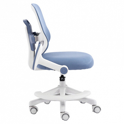 Кресло детское с подставкой для ног BRABIX KIDS "MG-215", сетка/ткань TW, голубое, 533312