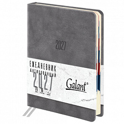 Ежедневник датированный 2027 B6 125х173мм GALANT Vivid, под кожу, серый, 117863