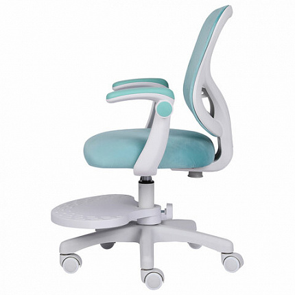 Кресло детское с подставкой для ног BRABIX "Sky MG-206", велюр, голубое, 533155