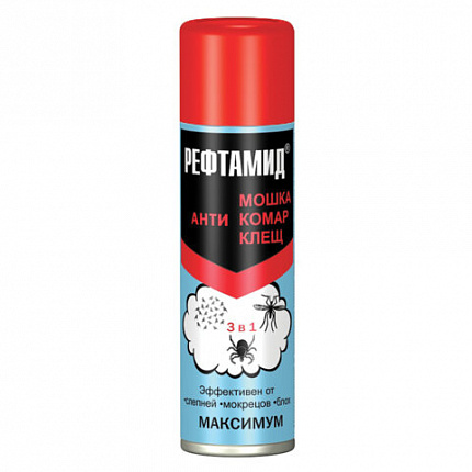 Средство аэрозольное репеллентное от комаров, мошек и клещей 147 мл, РЕФТАМИД, СИБИАР, 5-03.09.122.01