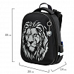 Ранец BRAUBERG SHINY, 2 отделения, с брелком, "Savage lion", светящийся рисунок, 38х28х14 см, 272039