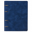 Тетрадь на кольцах А5 (180х220 мм), 120 листов, под кожу, клетка, BRAUBERG "Main", синий, 402005