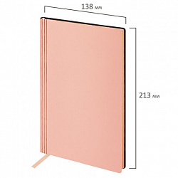 Блокнот А5 138x213 мм, BRAUBERG "Personal", под кожу, 80 листов, клетка, розовый, 116611
