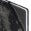 Блокнот А5 135x210 мм BRAUBERG "Denim", ткань/экокожа, резинка, держатель, 80 л., клетка, черный, 117140