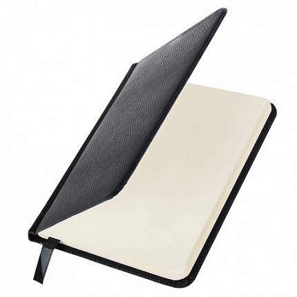 Еженедельник недатированный МАЛЫЙ ФОРМАТ 95х155 мм А6, BRAUBERG "Iguana", под кожу, 64 л., черный, 114480