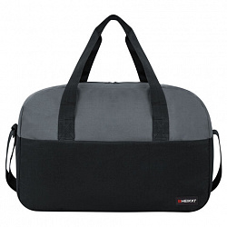 Сумка спортивная HEIKKI BASE (ХЕЙКИ), карман на молнии, черная/темно-серая, 30x44x17 см, 272623