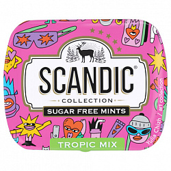 Драже освежающие SCANDIC без сахара со вкусом "Тропический микс", 14 г.