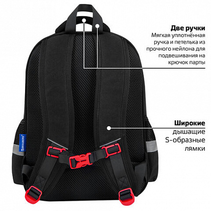 Рюкзак BRAUBERG FAVOUR, 2 отделения, 3 кармана, "Moon car", 40х29х15 см, 273123