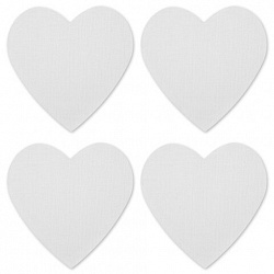 Холсты на магните в форме сердца НАБОР 4 шт., 7,5 см, 280 г/м2, 100% хлопок, BRAUBERG ART CLASSIC, 192334
