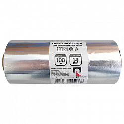 Фольга парикмахерская 12 см х 100 м, 14 мкм, САЯНСКАЯ ФОЛЬГА в пленке, SAYANA 100-14-Пх15