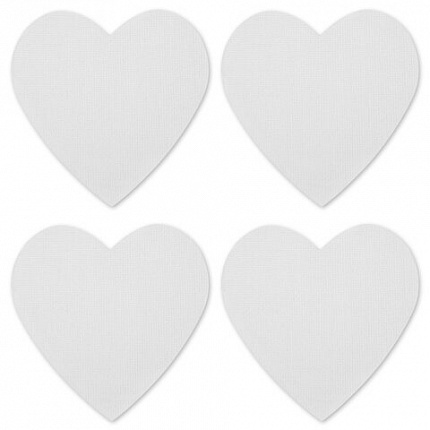 Холсты на магните в форме сердца НАБОР 4 шт., 7.5 см, 280 г/м2, 100% хлопок, BRAUBERG ART CLASSIC, 192334